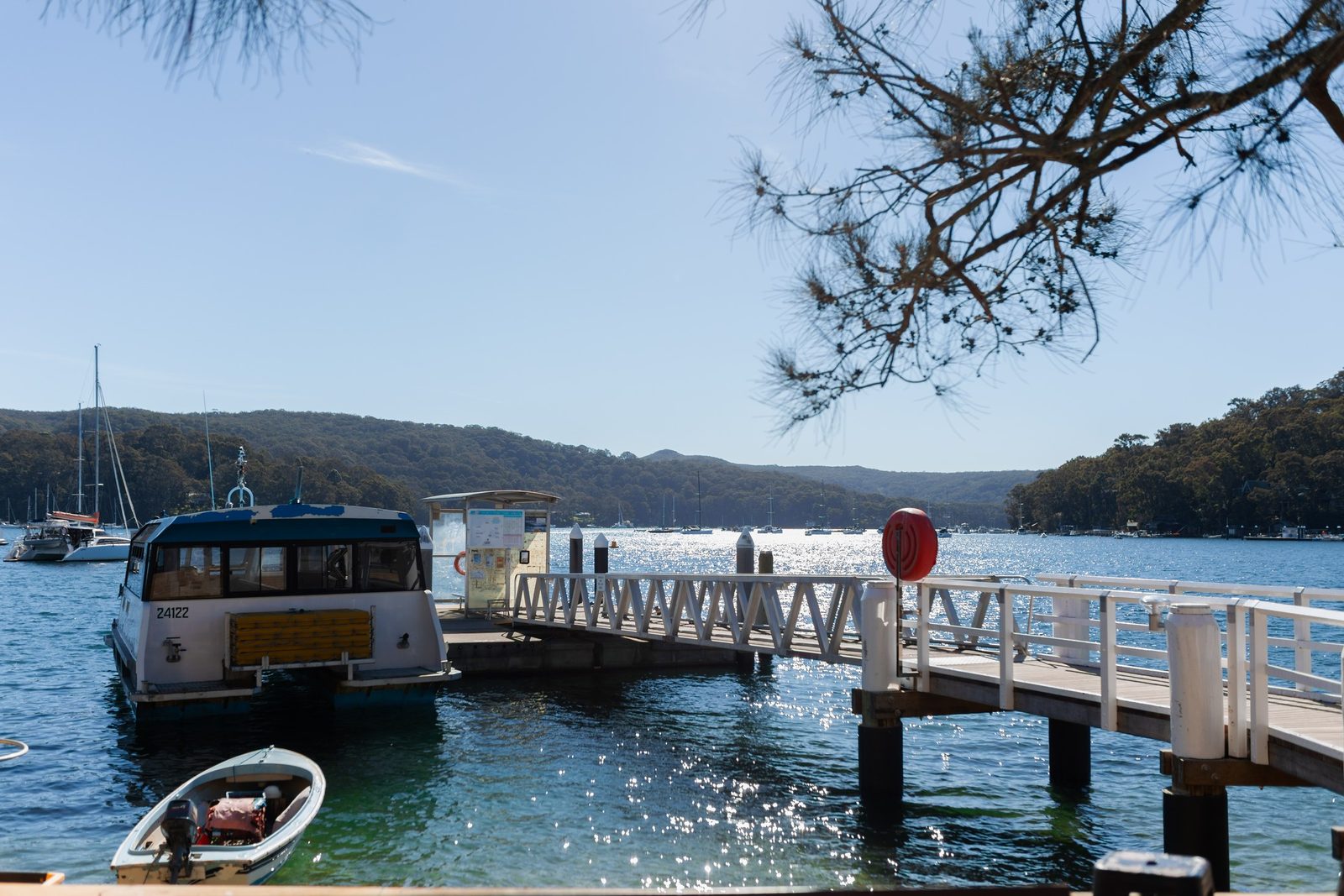A jetty and ferry on Pittwater